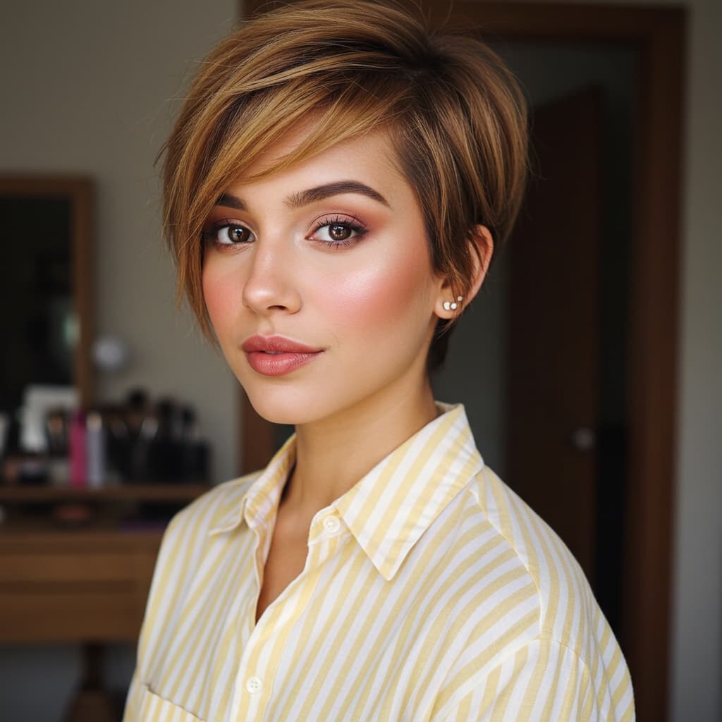 Long Pixie Cut with Bangs