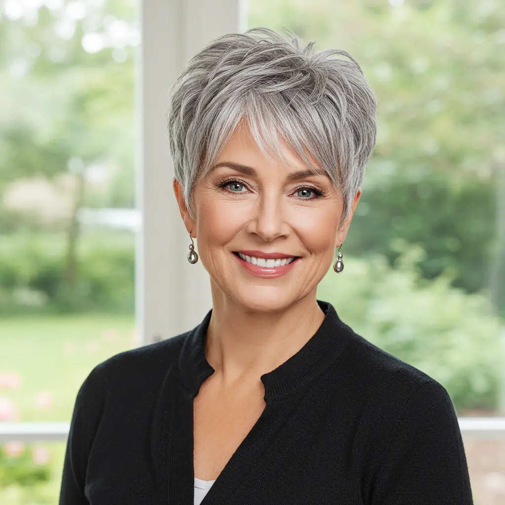 Flattering Cropped Hair for Women Over 60
