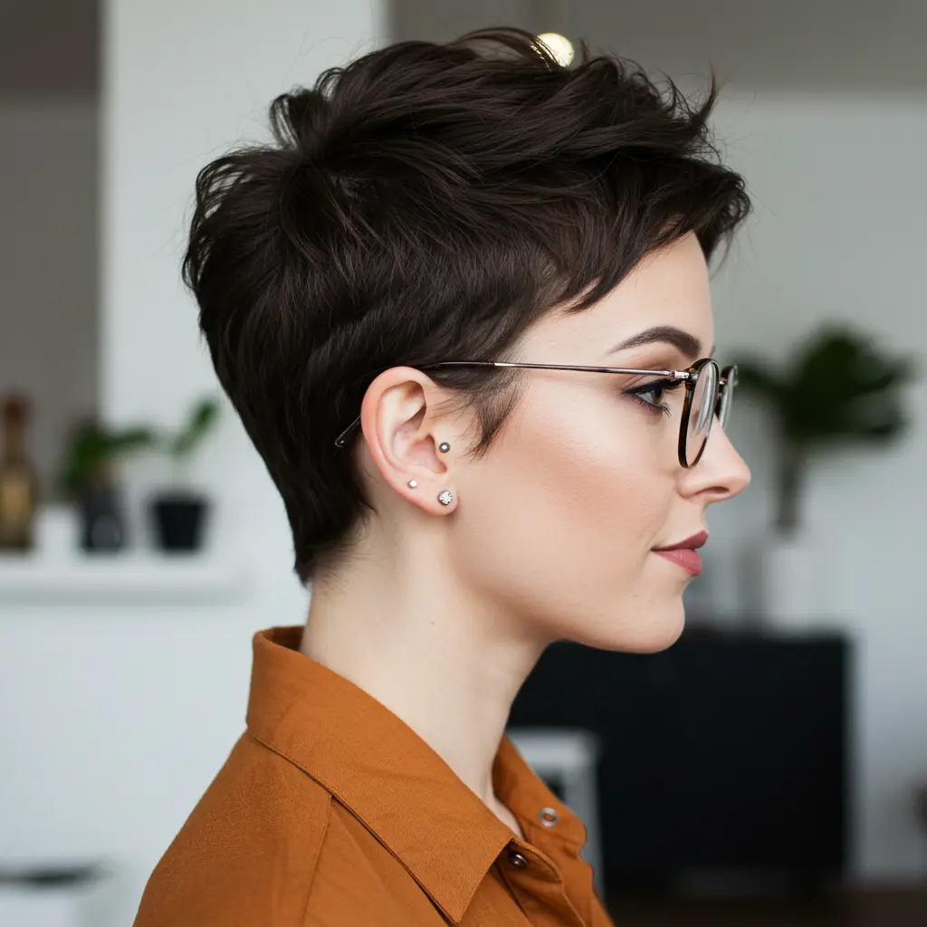 Lovely Androgynous Pixie with Textured Ends