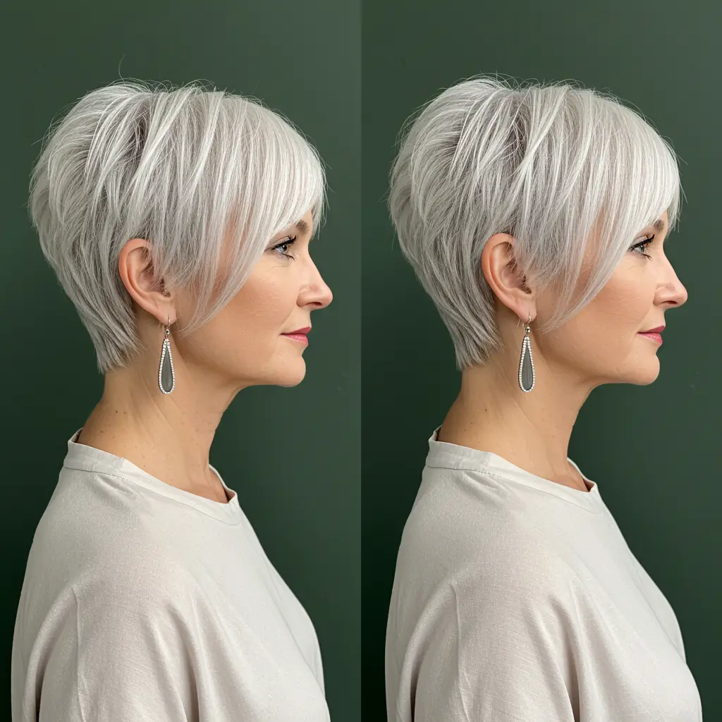 White Blonde Asymmetric Pixie