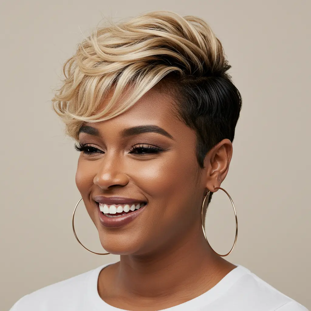 Edgy Blonde Pixie for Black Women