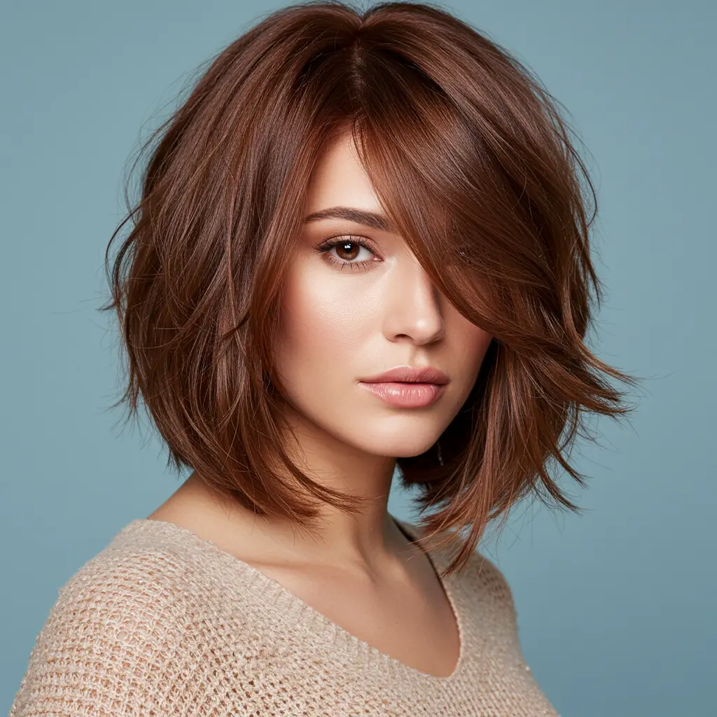 A Long Layered Bob with Textured Ends