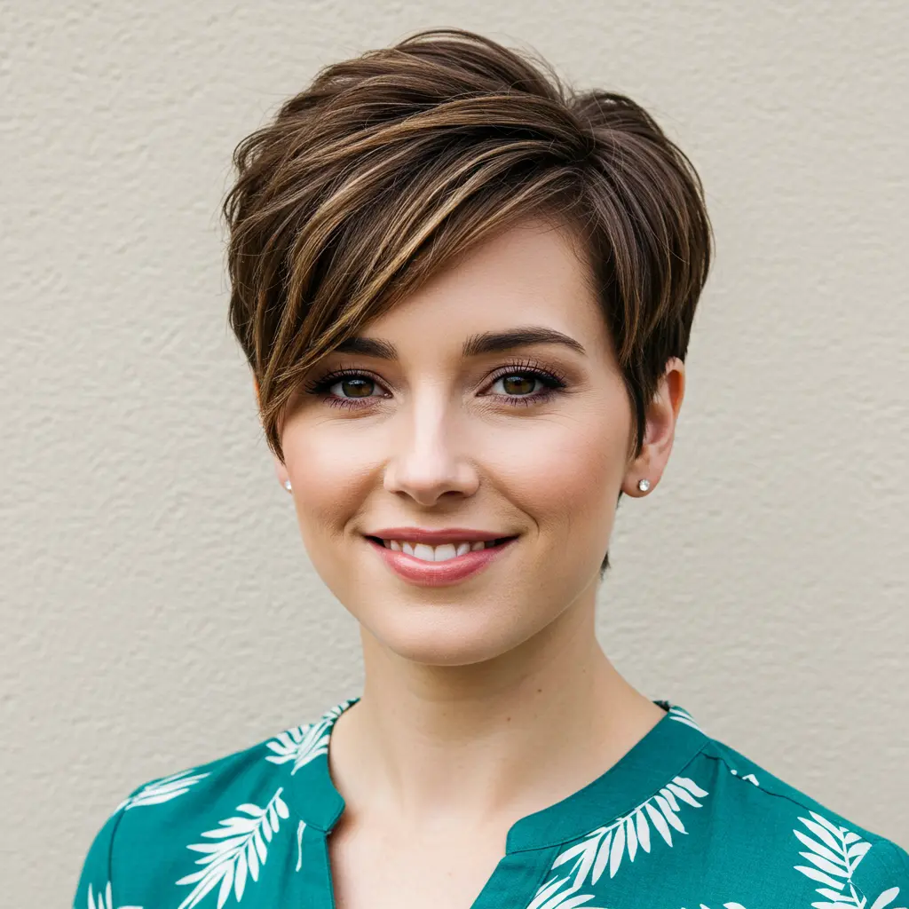 Sleek Feathered Pixie for Soft Jawline