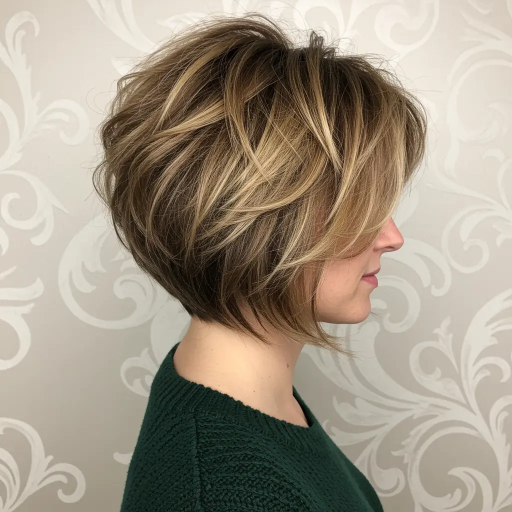Short Piece-y Bob with Highlights
