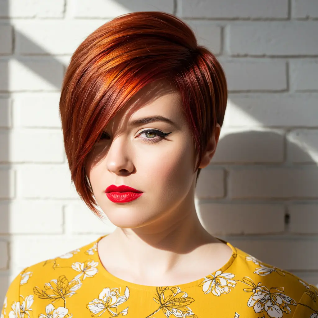 Short Asymmetrical Cut with Peekaboo Fringe