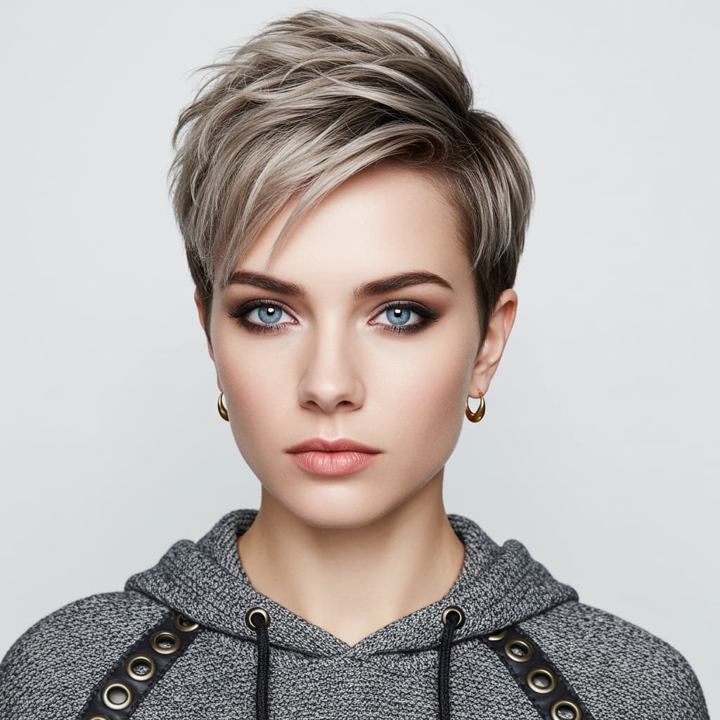 Edgy Balayage Pixie Crop