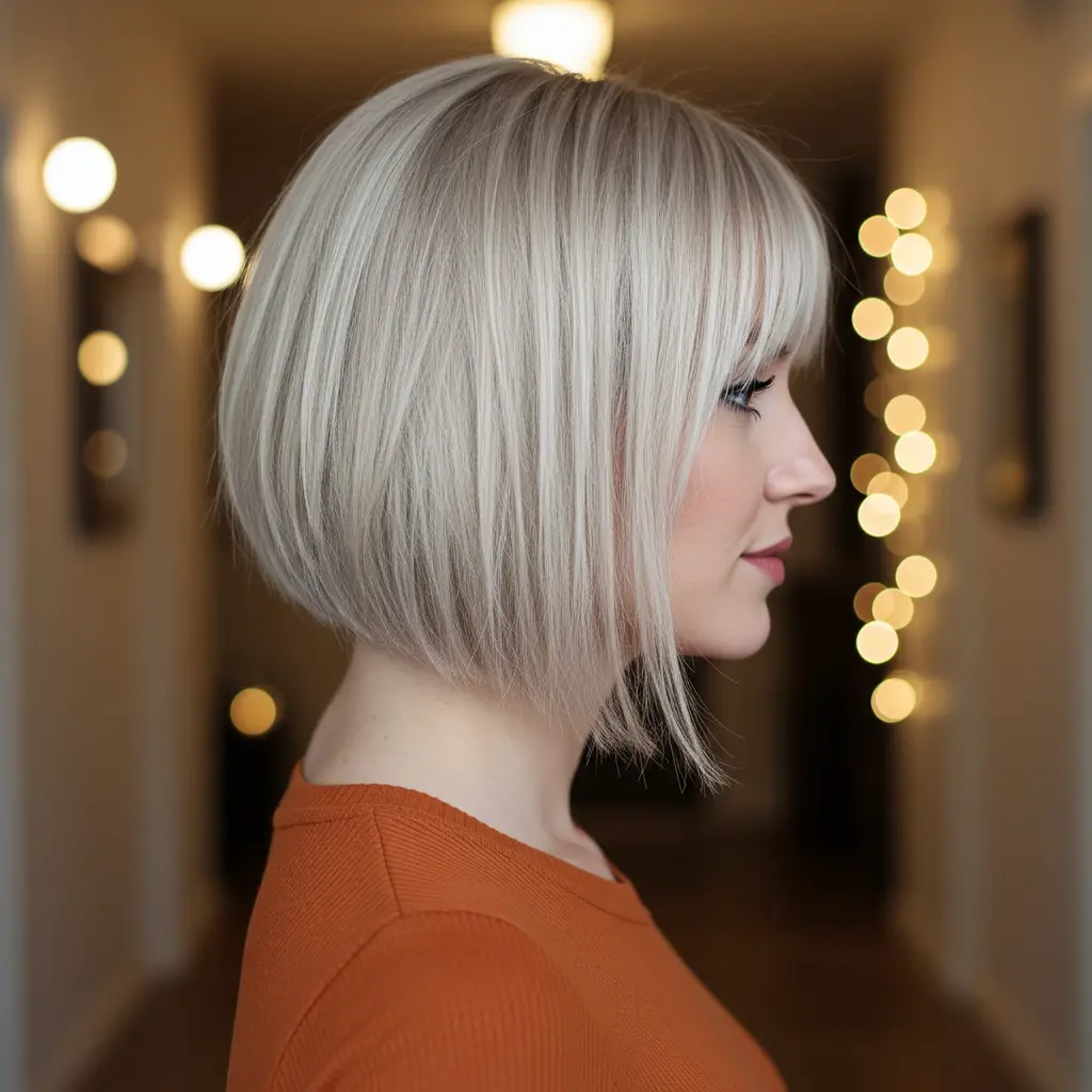 Sleek Collarbone Bob with Side Bangs