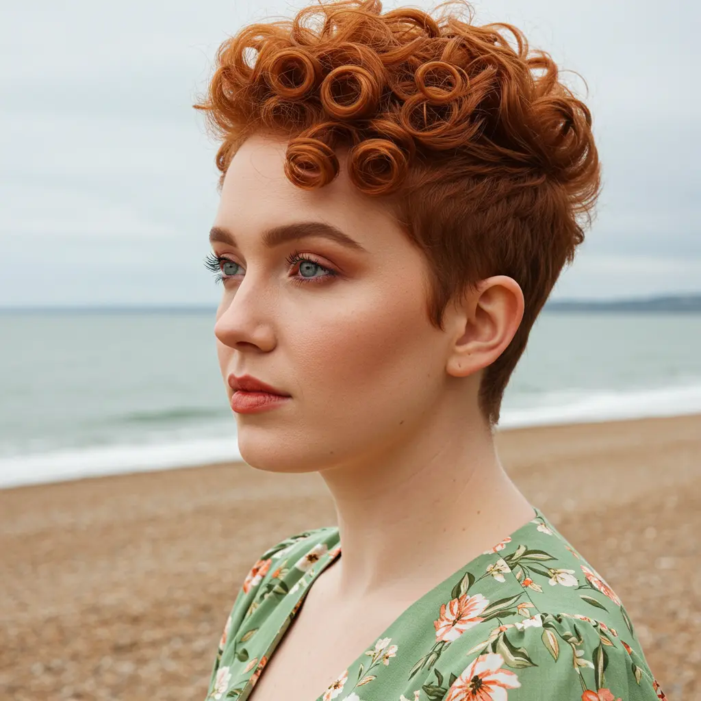 Tapered Boyish Cut with Curls