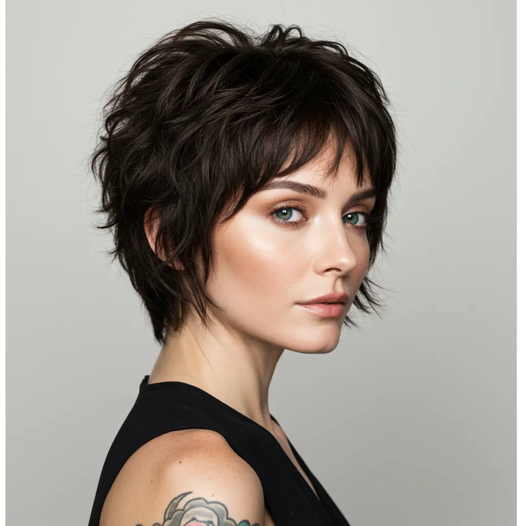 The Shaggy Bob with Waves for Round Faces