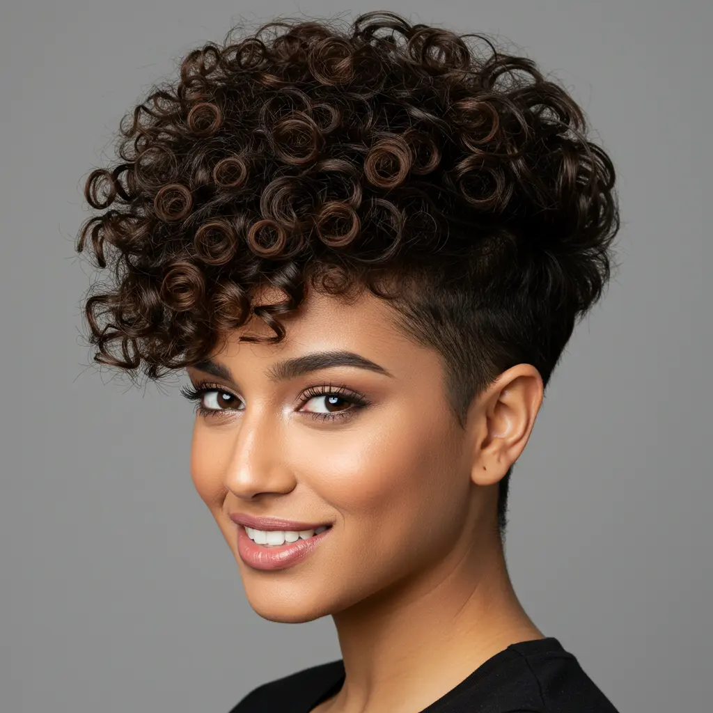 Curly Pixie with Undercut