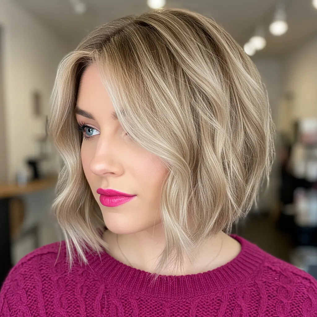 Natural Blonde Bob with No Bangs