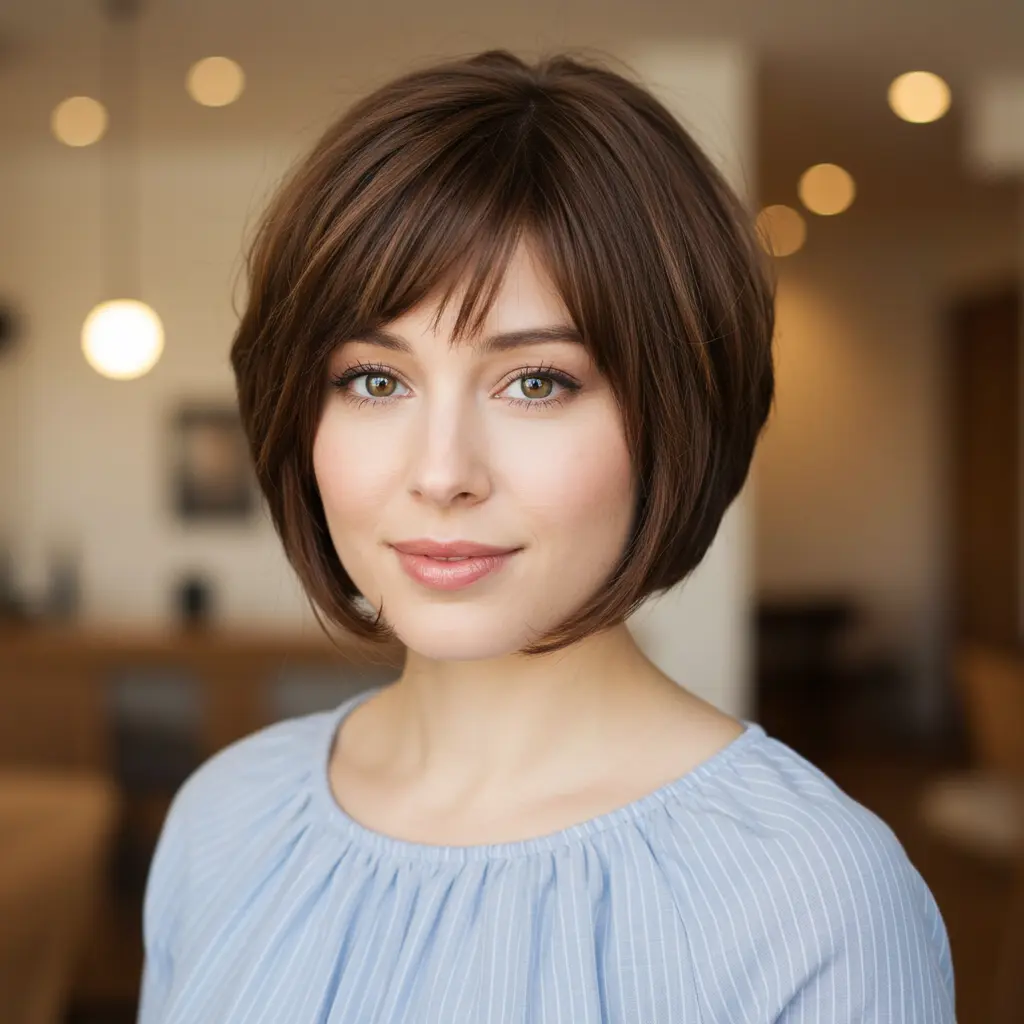 Stacked Bob with Side Bangs