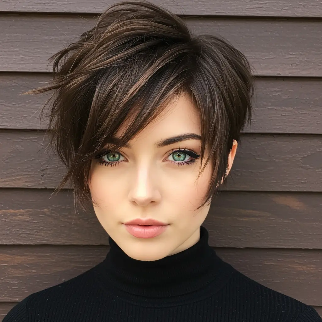 Choppy Pixie with Long Bangs