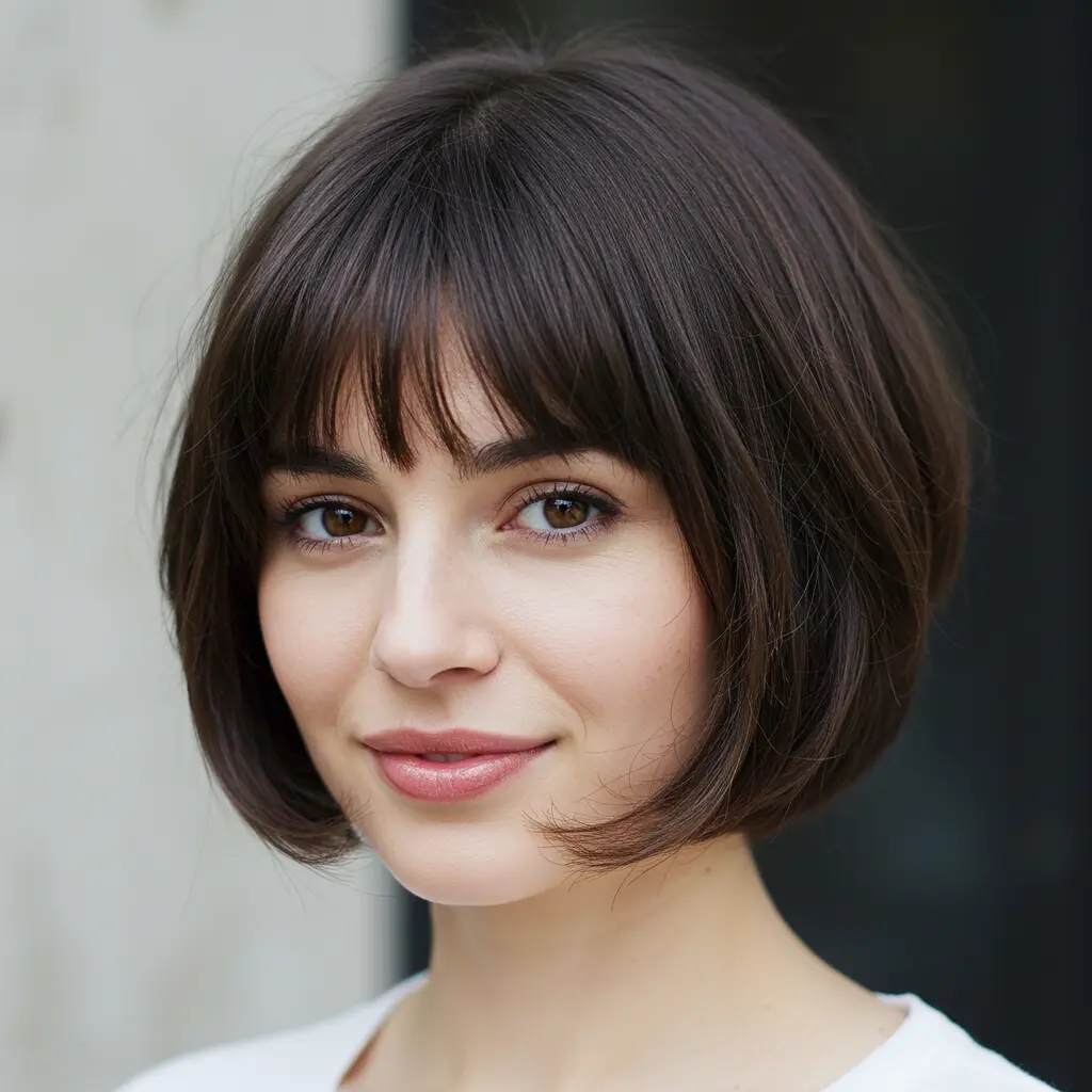 Short Bob With Bangs For Fine Hair And Round Faces
