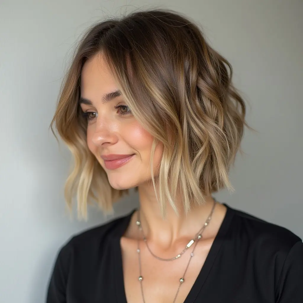 Short Straight Hair with Feathered Ends