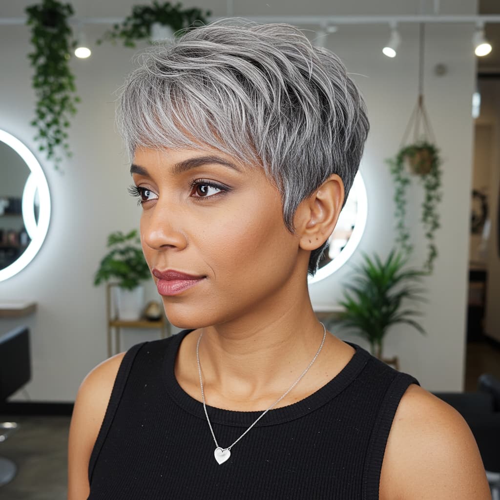 Natural Gray Miniature Pixie Cut