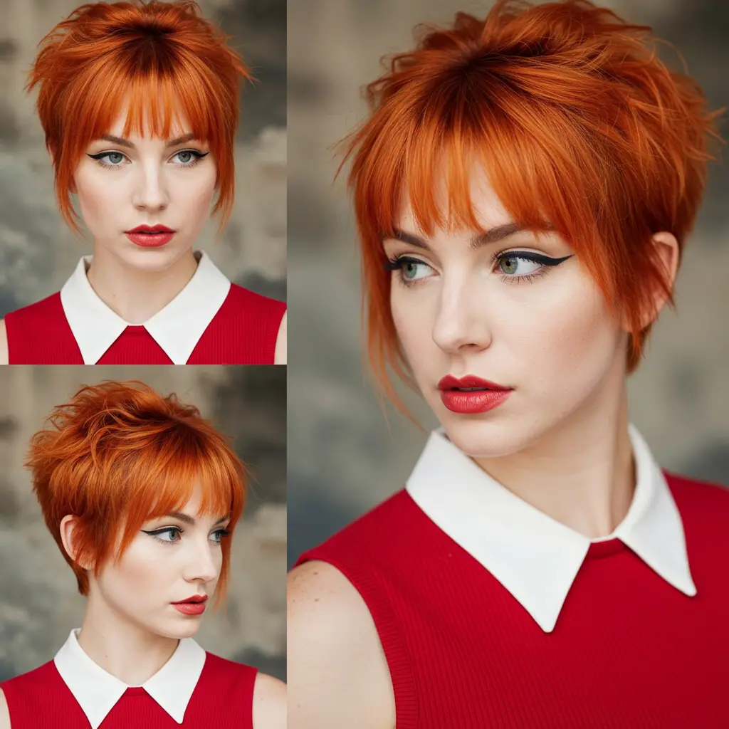 Cute Choppy Pixie Cut with Long Bangs