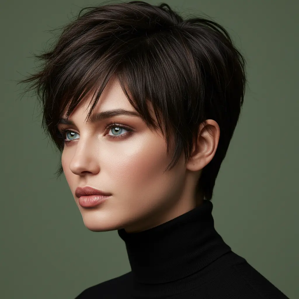Pixie Layered Haircut With Piecey Bangs