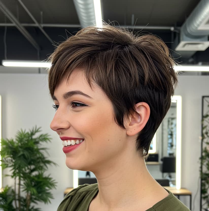Choppy Pixie Cut for Sleek Hair