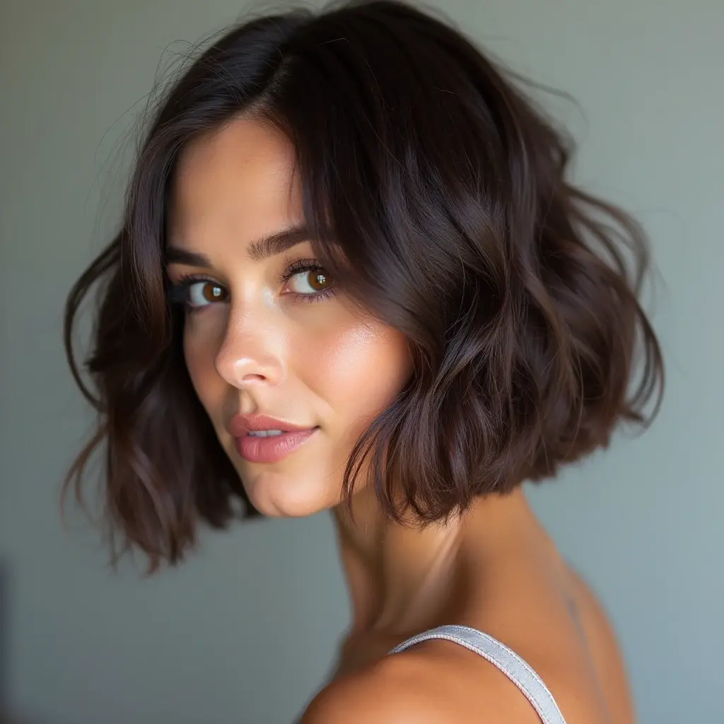 Blunt and Tousled Bob Cut