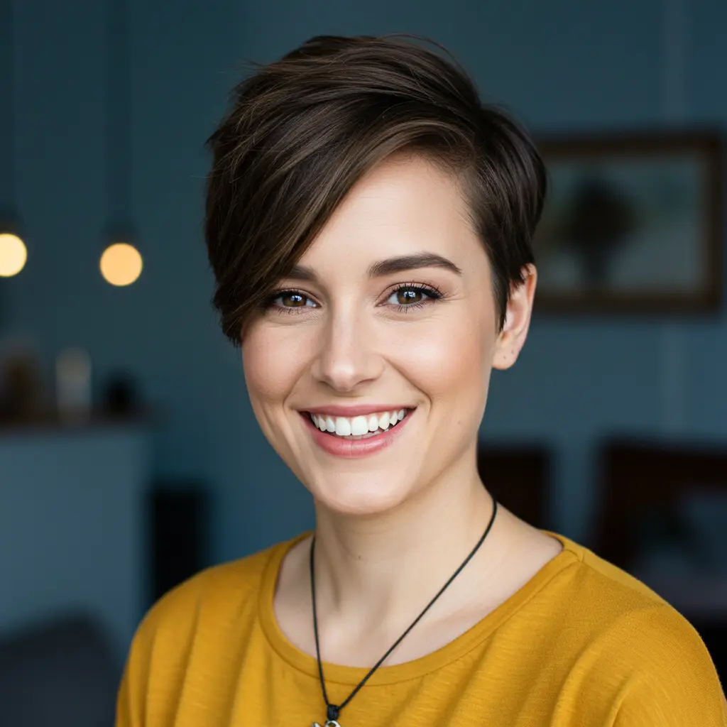 Very Short Side-Parted Pixie Cut