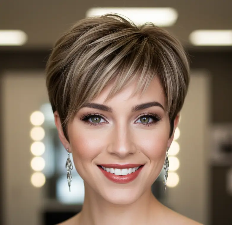 Face-Framing Fringe on a Pixie Cut