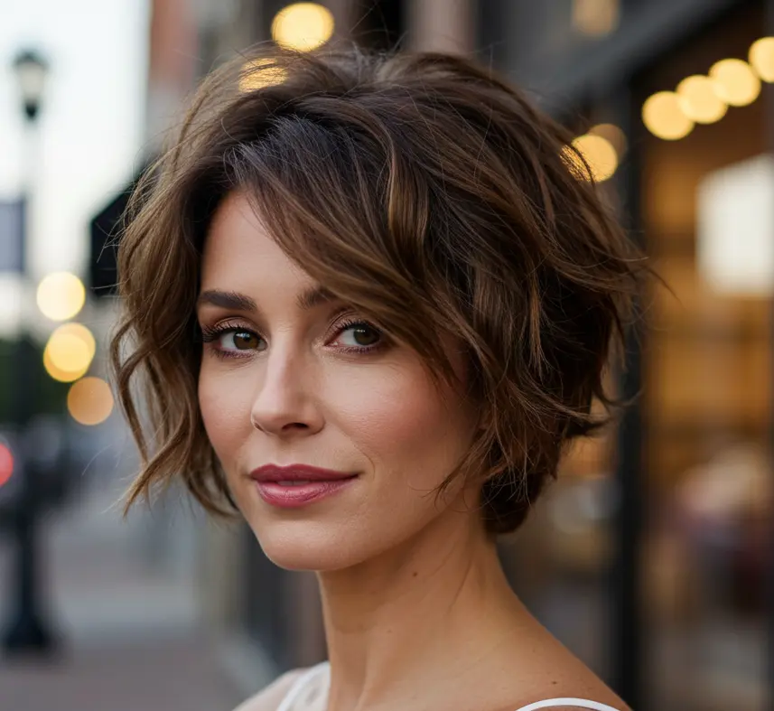 Short Wavy Pixie for Women Over 40