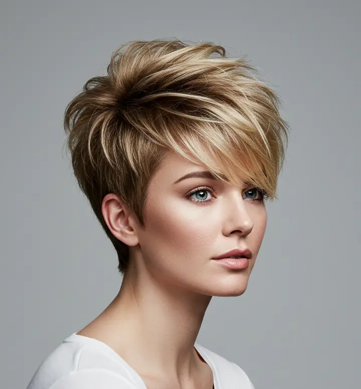 Stacked Pixie Cut for Volume and Lift
