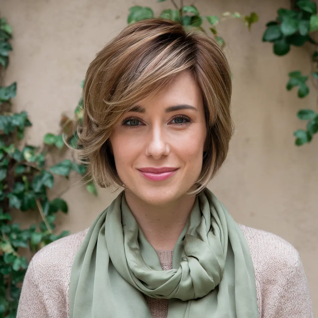 Short Brown Hair with Soft Blending Layers