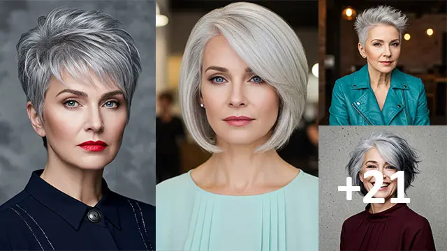 21 Easy Short Gray Hair Ideas for Women Over 50