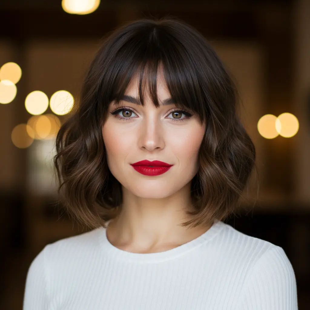 Textured French Bob With Bangs For Volume Boost