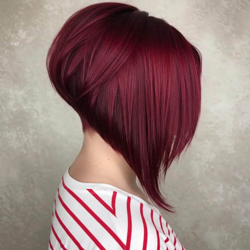 Deep Purple Sheen on Classic A-Line Bob