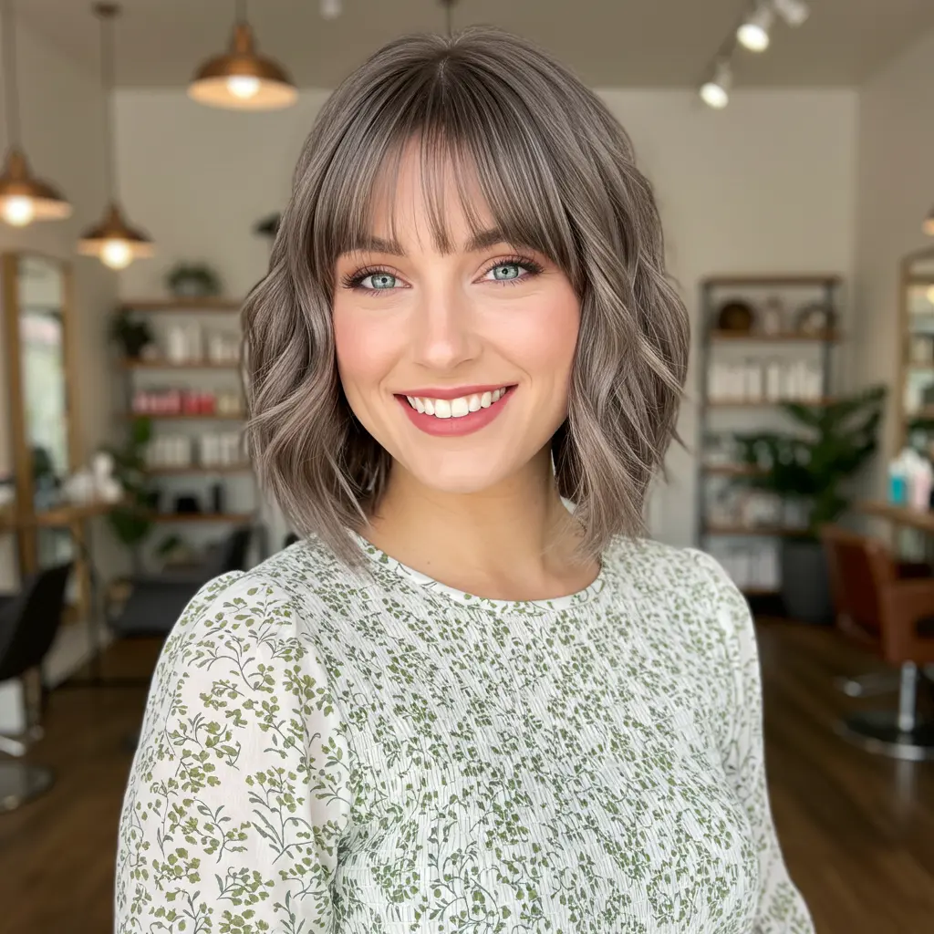 French Bob With Side Bangs For Face Softening