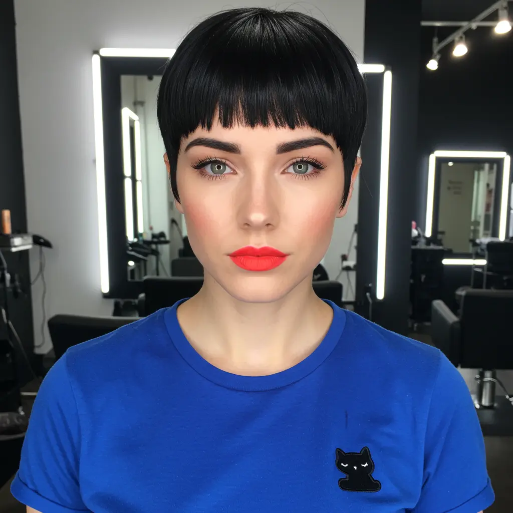 #12 Micro Bangs With Glossy Black Crop