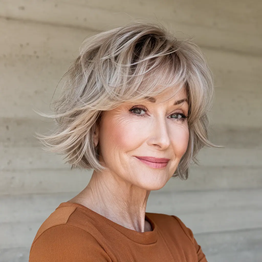 #12 Short Choppy Bob For Fine Hair With Root Lift