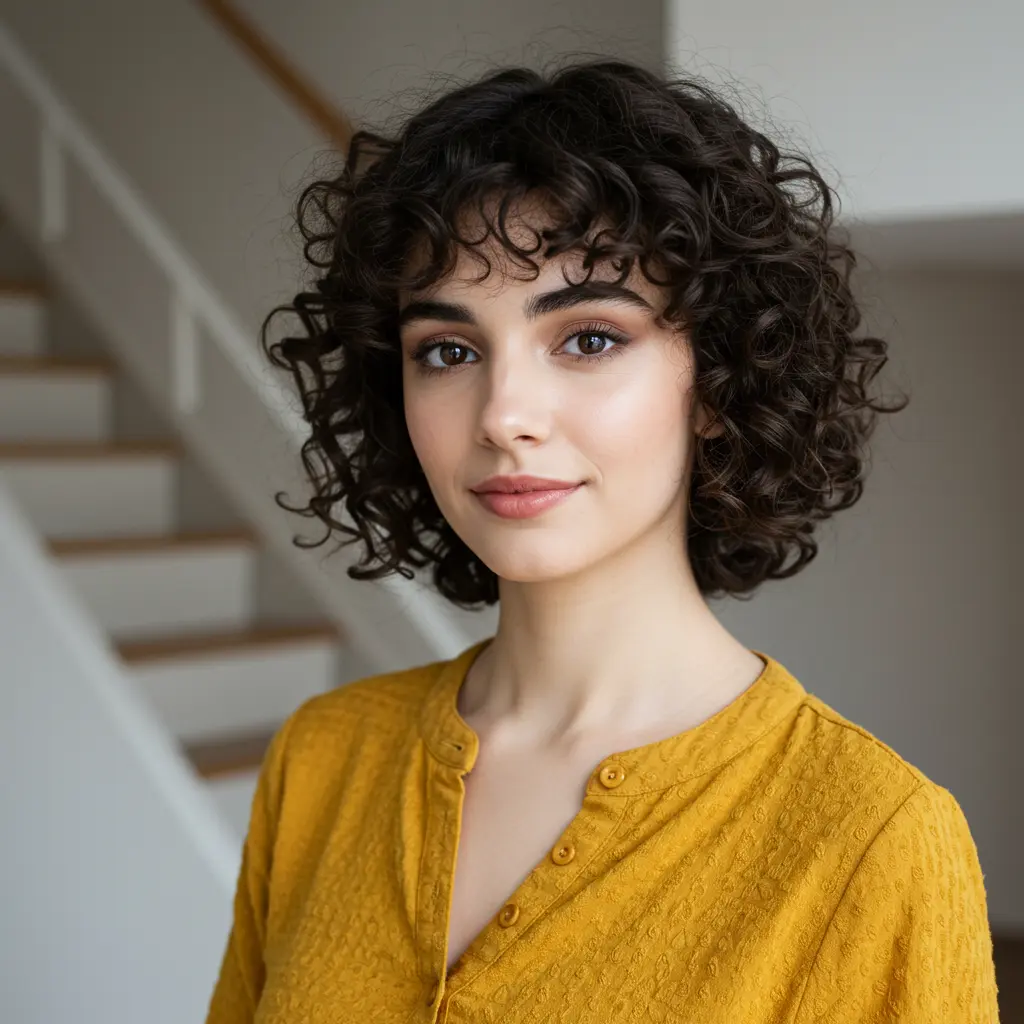 Shaggy Short Curly Hair with Natural Texture