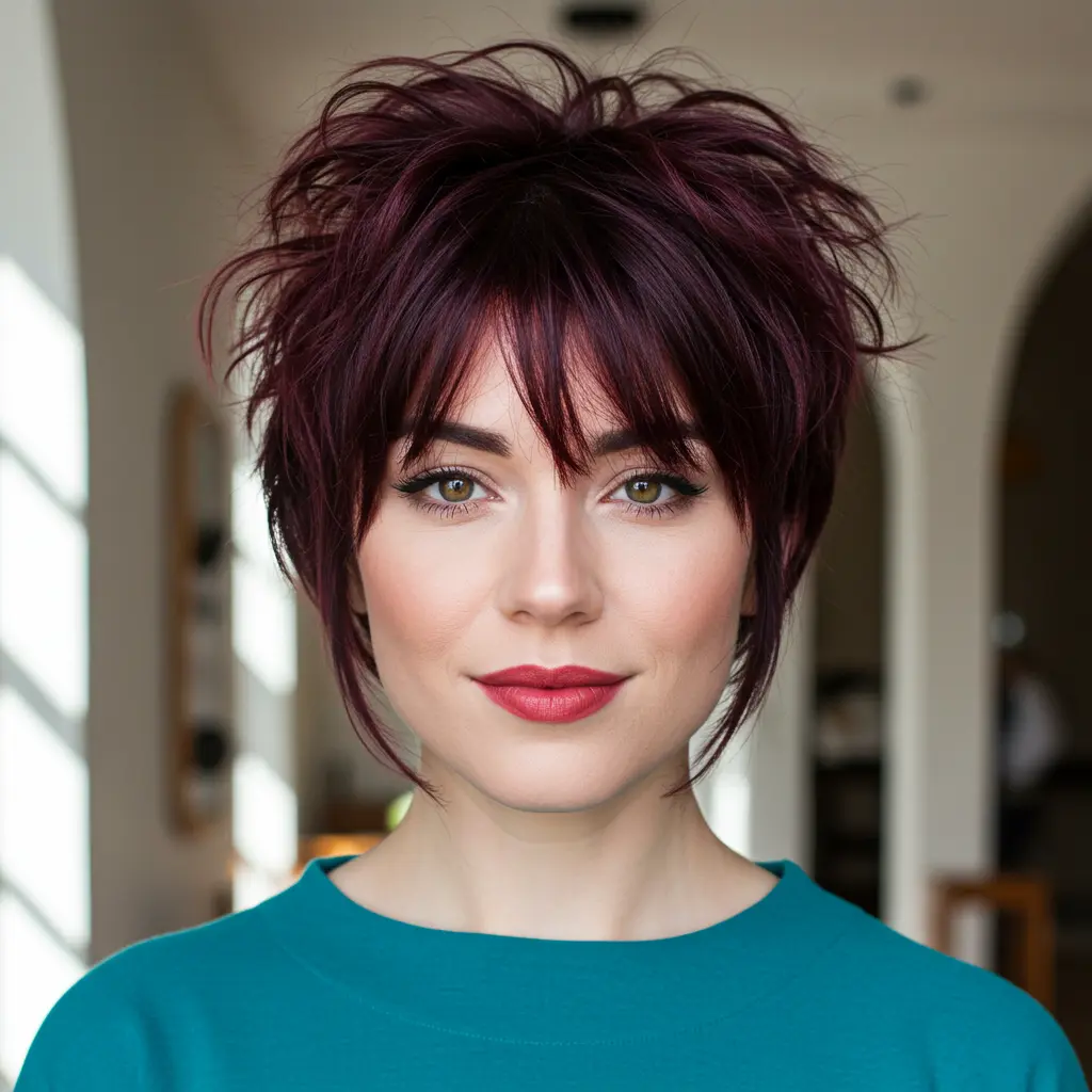 #13 Messy Short Hair With Choppy Fringe Detail
