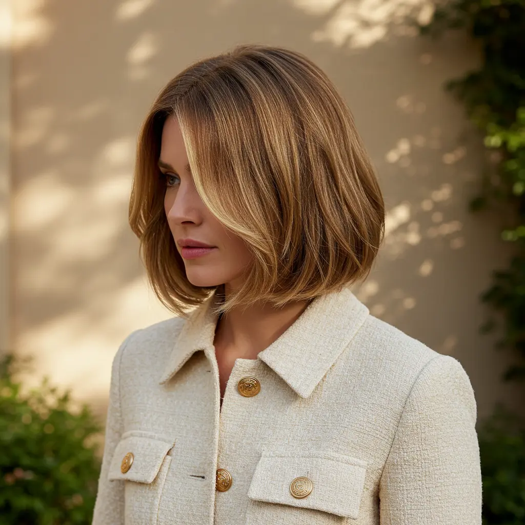 #13 Mid Length Bob With Inward Bend For Finer Textures