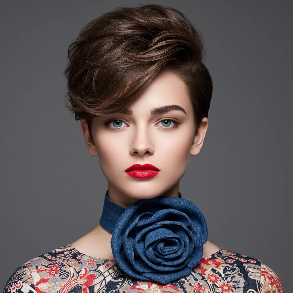 Swept-Back Long Pixie Cut