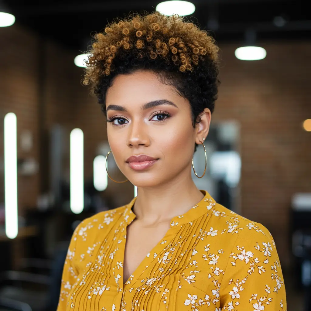 Very Short Curly Hair for a Tapered Finish