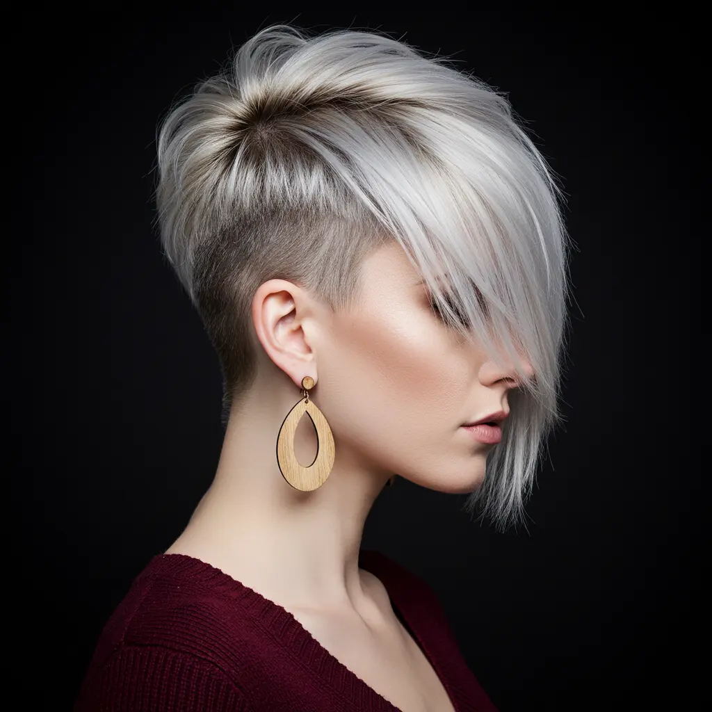 Blonde Asymmetrical Pixie for Short Hair
