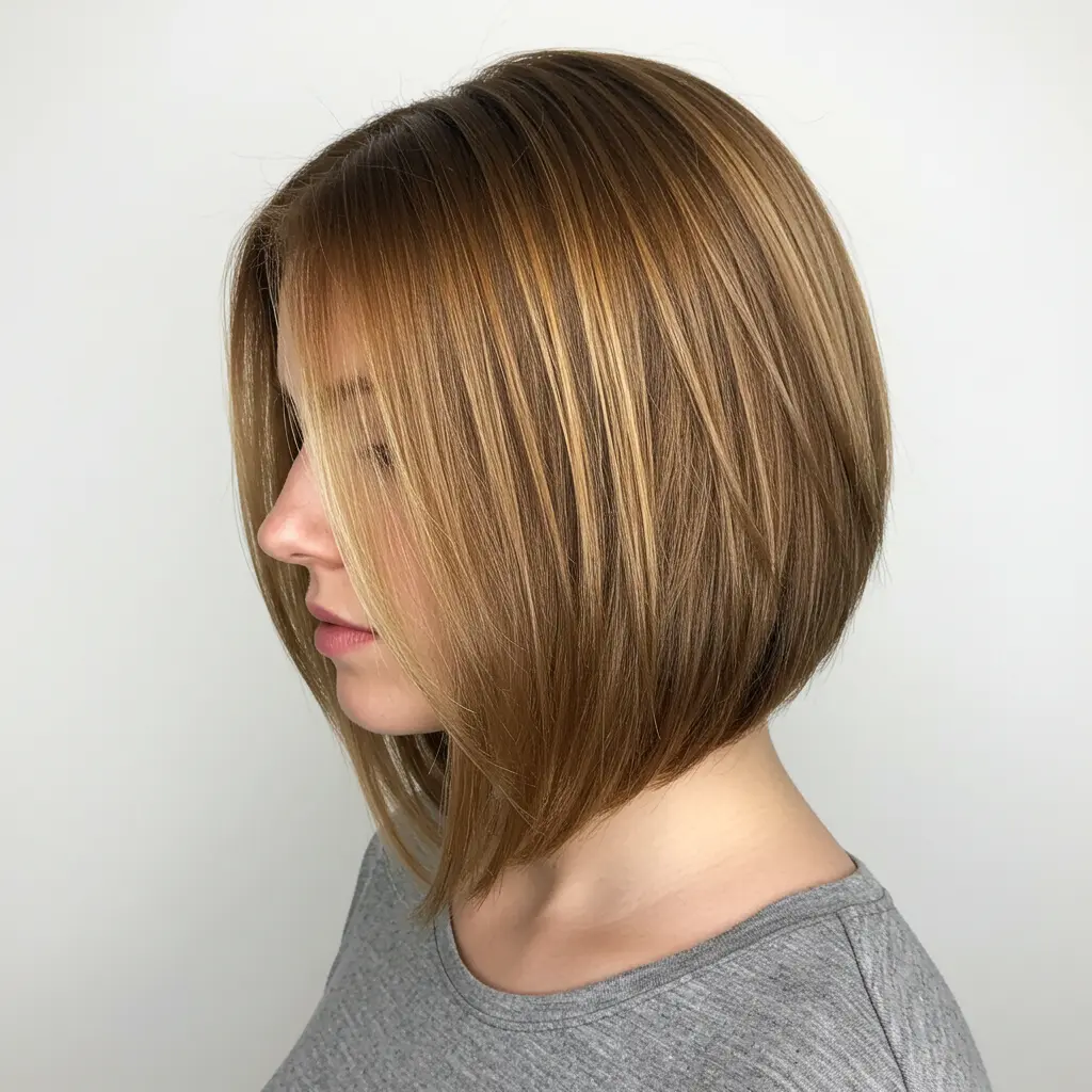 Curly Inverted Bob with Bangs