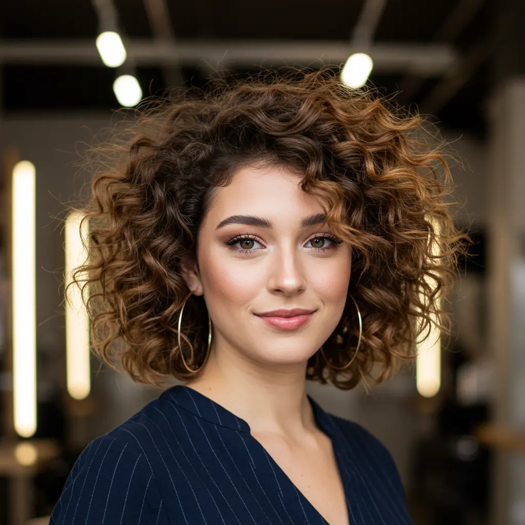 Layered Short Curly Hair for Volume and Shape
