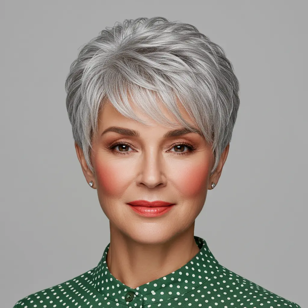 #17 Choppy Layers for Short Grey Haircuts