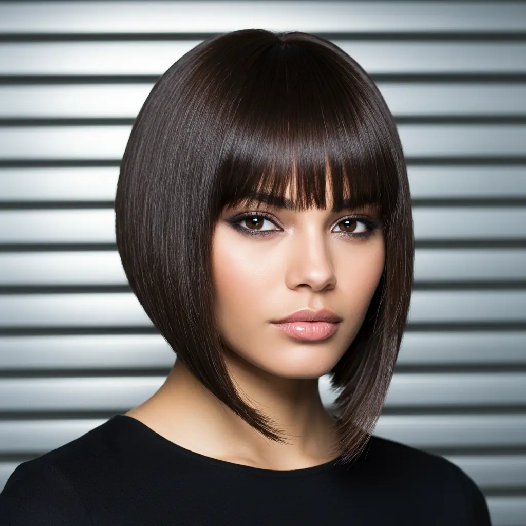 Inverted Lob with Bangs