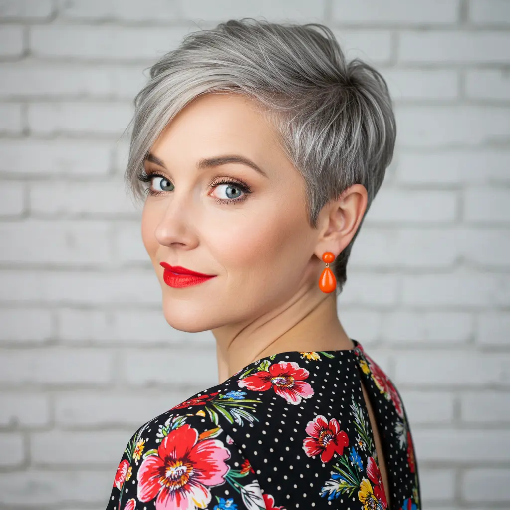 Salt and Pepper Thin Pixie