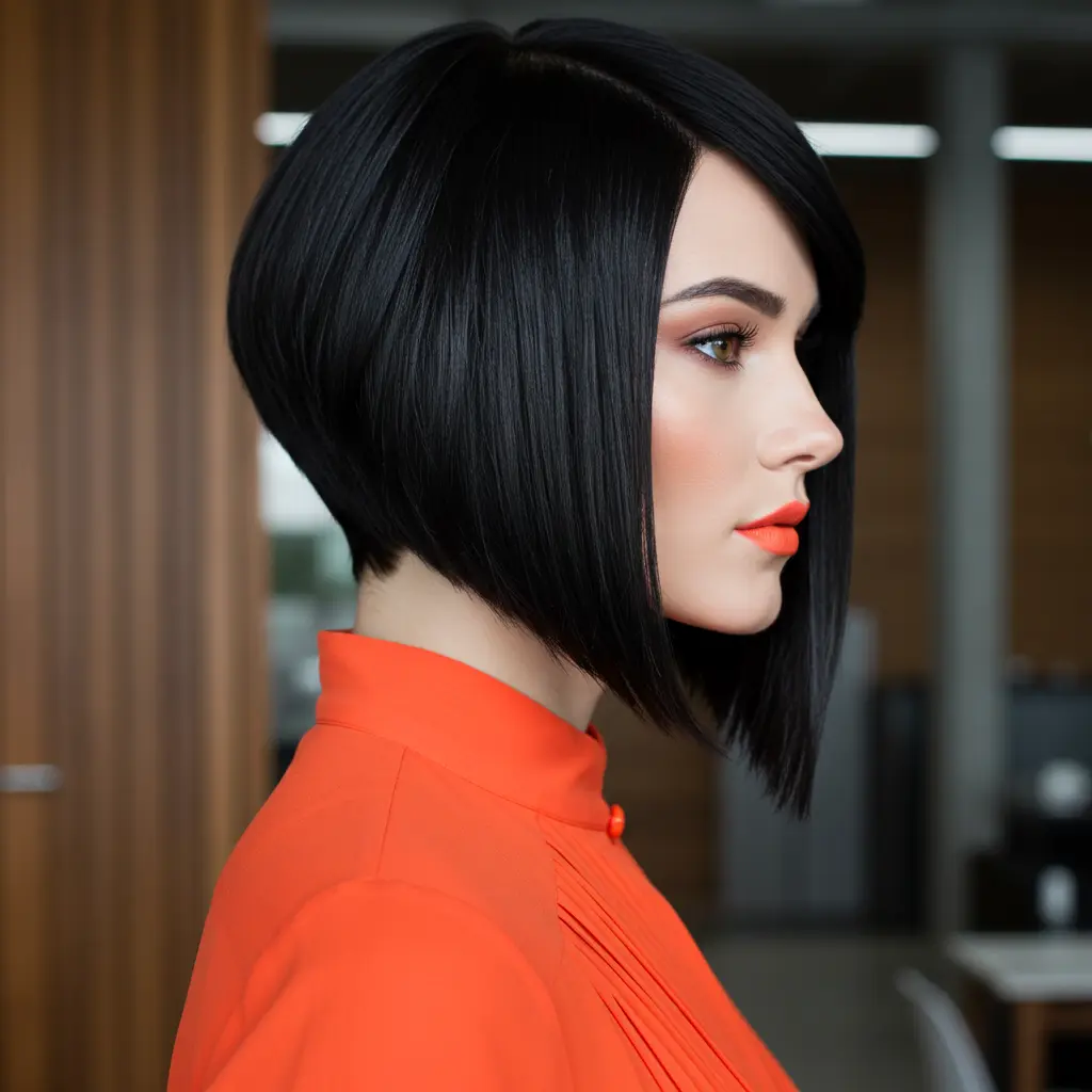 Sleek Bob with Sharp Lines