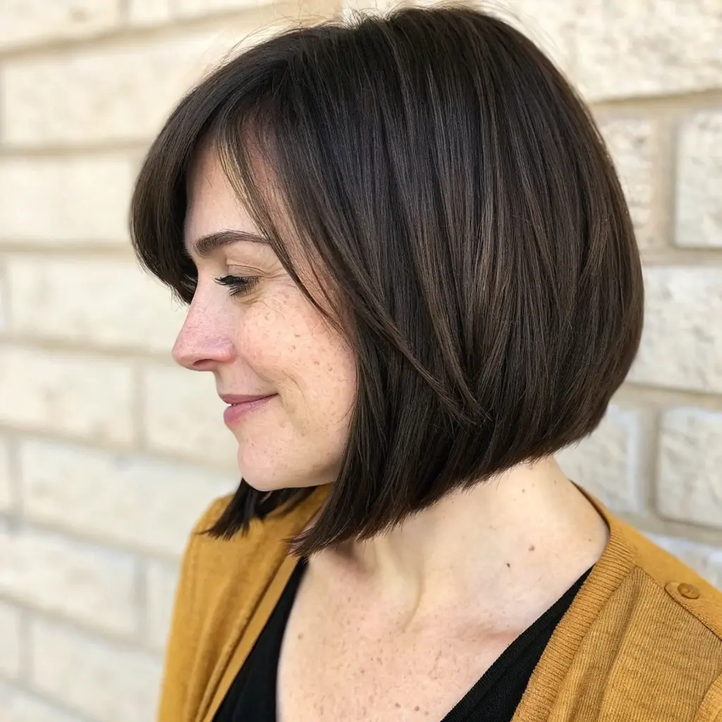 Inverted Bob with Side Swept Bangs
