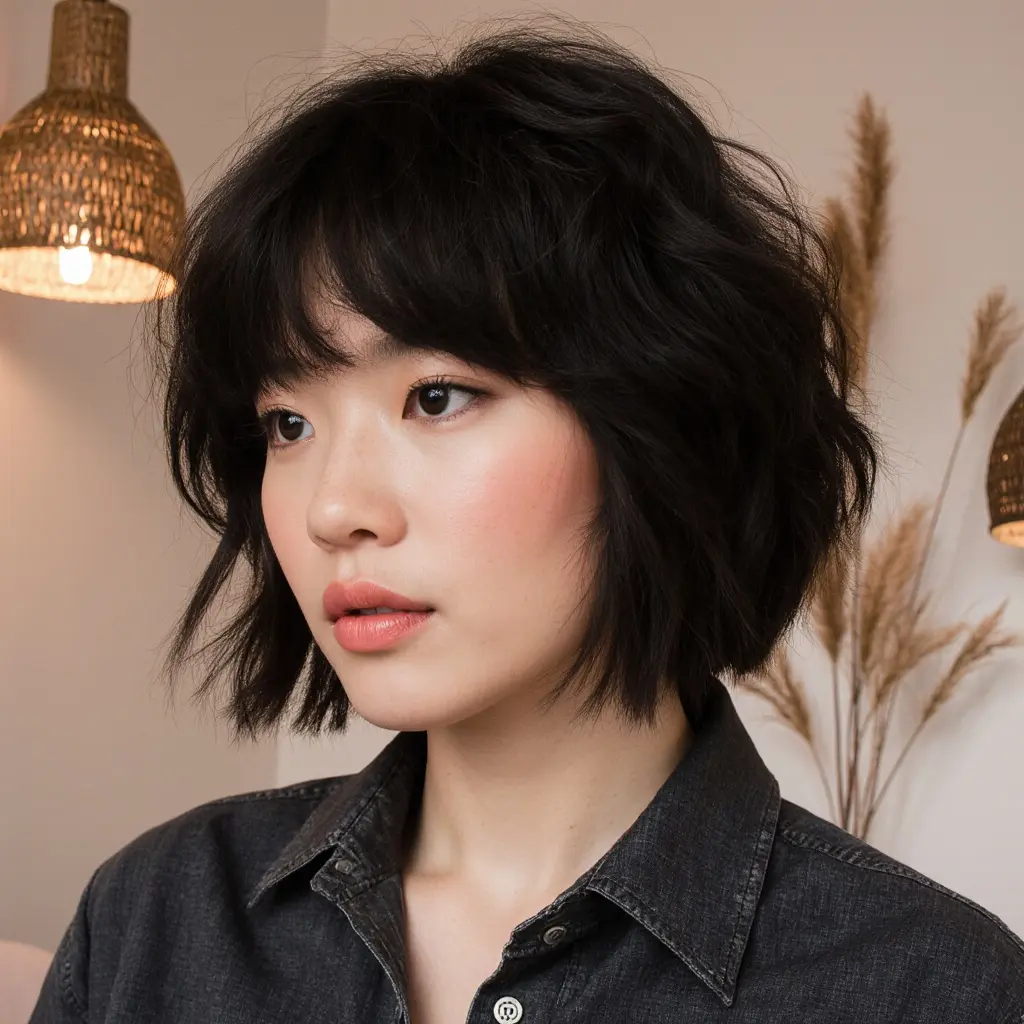 #19 Textured 90s Short Bob Revival