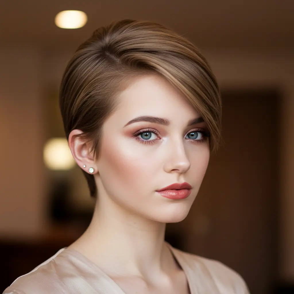 #19 Long Pixie Cut for Round Face